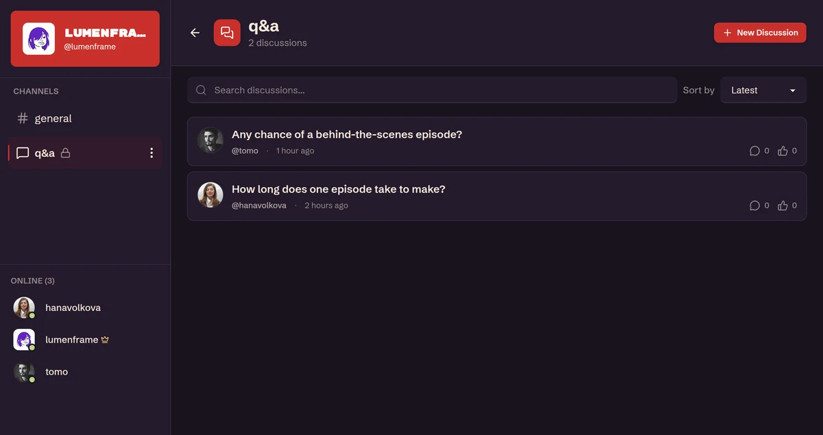 A Folloverse community forum with discussion threads